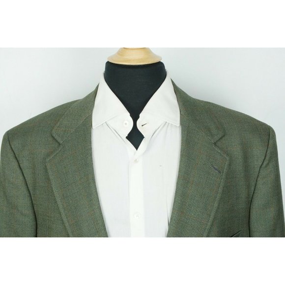 Brooks Brothers Golden Fleece Green Gold Plaid Sport Coat Jacket Sz 44L - Picture 2 of 8
